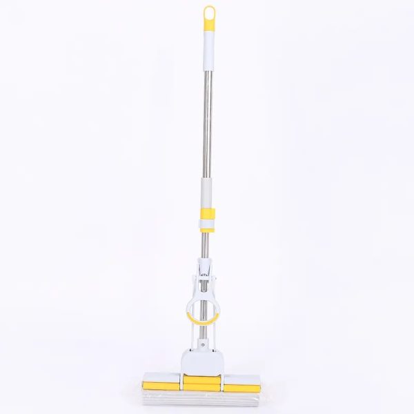 PVA Sponge Mop Telescopic Handle & Double Roller Wringing System