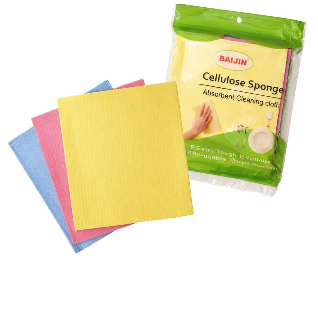 Baijin Cellulose Sponge Cleaning Cloth Super Absorbent & Reusable - Image 2